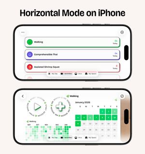 Two iPhone Screenshots in horizontal orientation.