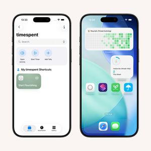 Two iPhone screenshots showing the new App Shortcuts feature.